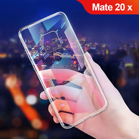 Custodia Silicone Trasparente Ultra Sottile Morbida T06 per Huawei Mate 20 X 5G Chiaro