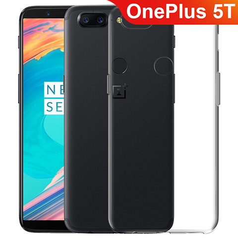 Custodia Silicone Trasparente Ultra Sottile Morbida T06 per OnePlus 5T A5010 Chiaro