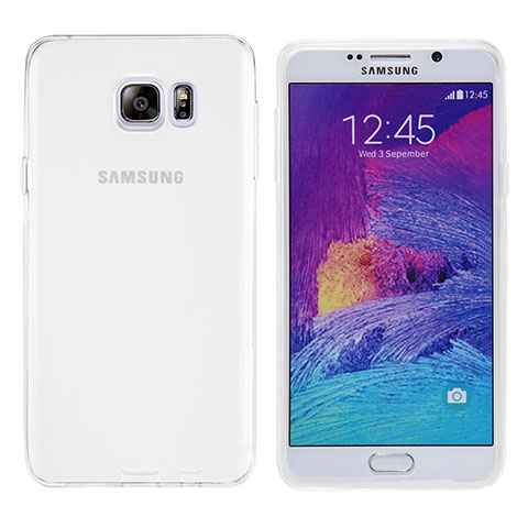 Custodia Silicone Trasparente Ultra Sottile Morbida T06 per Samsung Galaxy Note 5 N9200 N920 N920F Bianco