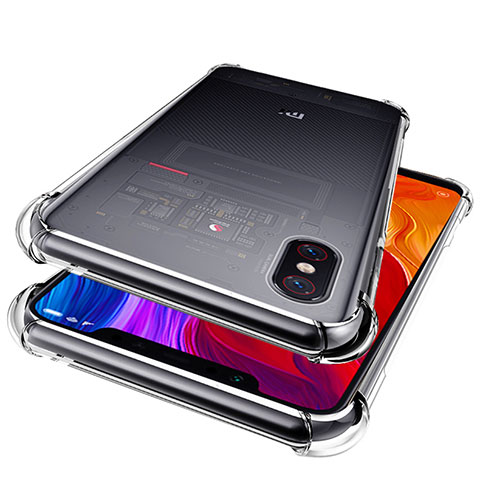 Custodia Silicone Trasparente Ultra Sottile Morbida T06 per Xiaomi Mi 8 Pro Global Version Chiaro