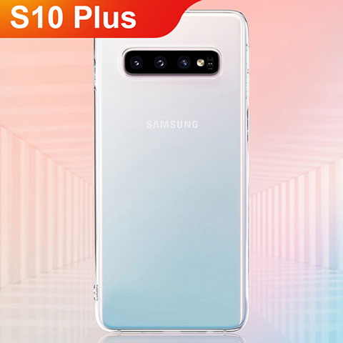 Custodia Silicone Trasparente Ultra Sottile Morbida T07 per Samsung Galaxy S10 Plus Chiaro