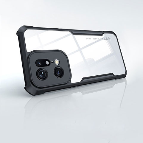 Custodia Silicone Trasparente Ultra Sottile Morbida T08 per Oppo Find X5 Pro 5G Nero