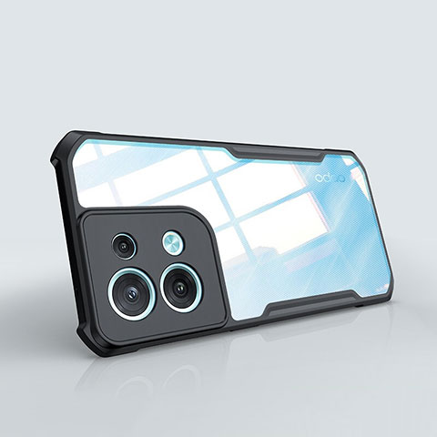 Custodia Silicone Trasparente Ultra Sottile Morbida T08 per Oppo Reno8 Pro+ Plus 5G Nero