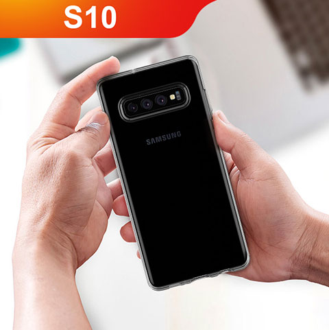 Custodia Silicone Trasparente Ultra Sottile Morbida T09 per Samsung Galaxy S10 Chiaro