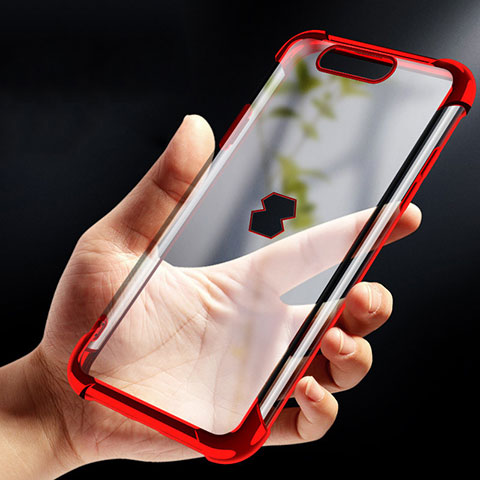 Custodia Silicone Trasparente Ultra Sottile Morbida T09 per Xiaomi Black Shark Rosso