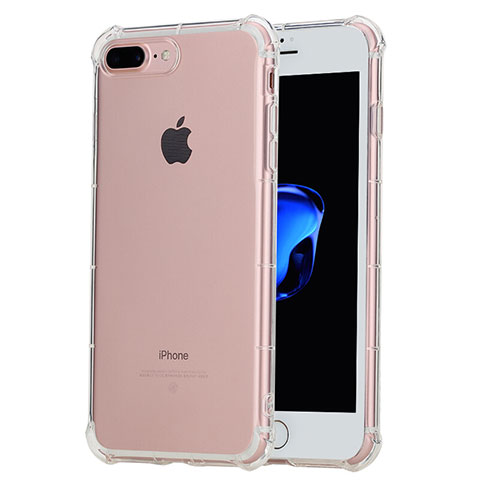 Custodia Silicone Trasparente Ultra Sottile Morbida T10 per Apple iPhone 7 Plus Chiaro