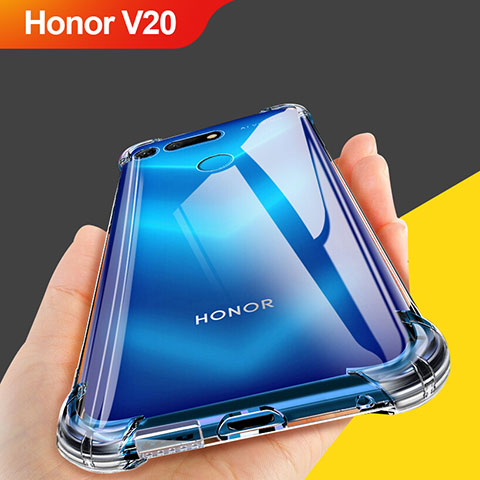 Custodia Silicone Trasparente Ultra Sottile Morbida T10 per Huawei Honor V20 Chiaro