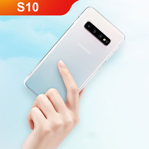 Custodia Silicone Trasparente Ultra Sottile Morbida T10 per Samsung Galaxy S10 5G Chiaro