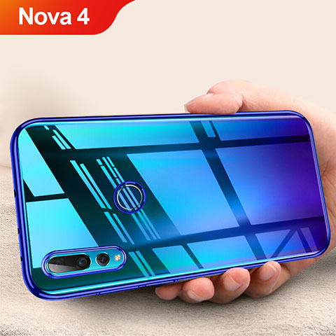 Custodia Silicone Trasparente Ultra Sottile Morbida T11 per Huawei Nova 4 Blu