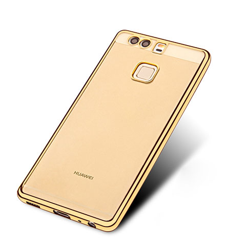 Custodia Silicone Trasparente Ultra Sottile Morbida T11 per Huawei P9 Plus Oro