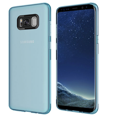 Custodia Silicone Trasparente Ultra Sottile Morbida T15 per Samsung Galaxy S8 Blu