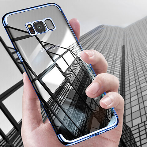 Custodia Silicone Trasparente Ultra Sottile Morbida T17 per Samsung Galaxy S8 Blu