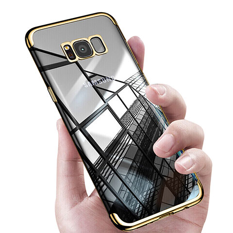 Custodia Silicone Trasparente Ultra Sottile Morbida T17 per Samsung Galaxy S8 Oro