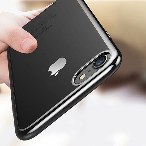 Custodia Silicone Trasparente Ultra Sottile Morbida T18 per Apple iPhone SE3 2022 Nero