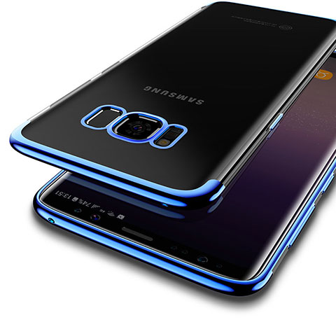 Custodia Silicone Trasparente Ultra Sottile Morbida T18 per Samsung Galaxy S8 Plus Blu