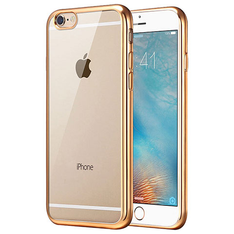 Custodia Silicone Trasparente Ultra Sottile Morbida T21 per Apple iPhone SE3 2022 Oro