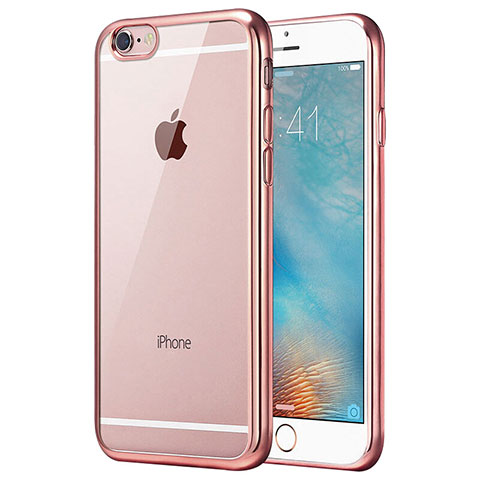 Custodia Silicone Trasparente Ultra Sottile Morbida T21 per Apple iPhone SE3 2022 Oro Rosa