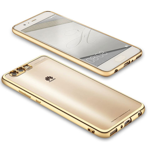 Custodia Silicone Trasparente Ultra Sottile Morbida U02 per Huawei P10 Oro