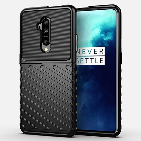 Custodia Silicone Ultra Sottile Morbida 360 Gradi Cover A01 per OnePlus 7T Pro 5G Nero