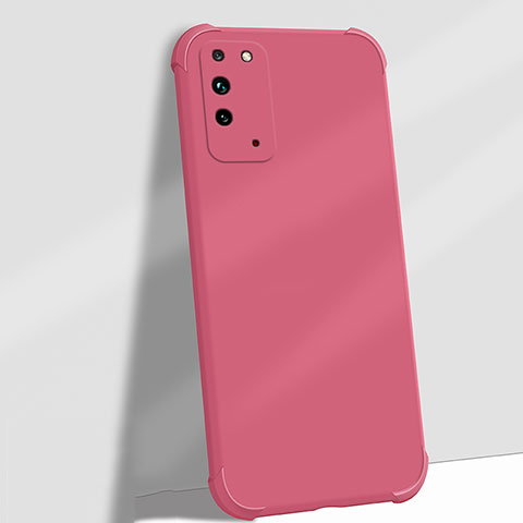 Custodia Silicone Ultra Sottile Morbida 360 Gradi Cover C01 per Huawei Honor X10 5G Rosso Rosa