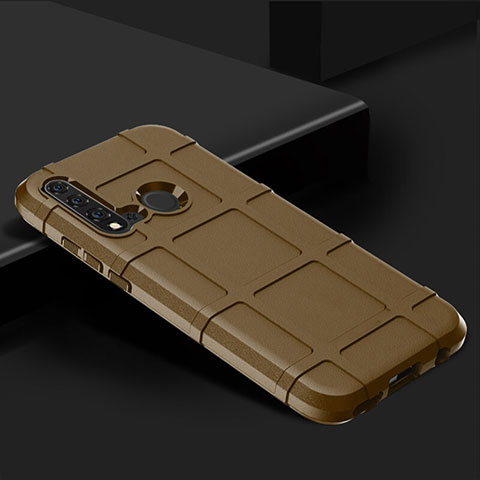 Custodia Silicone Ultra Sottile Morbida 360 Gradi Cover C01 per Huawei P20 Lite (2019) Marrone