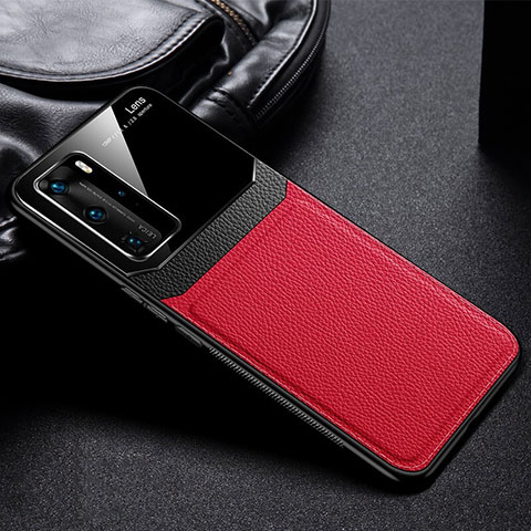 Custodia Silicone Ultra Sottile Morbida 360 Gradi Cover C01 per Huawei P40 Pro Rosso