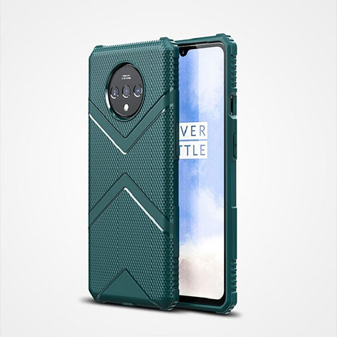 Custodia Silicone Ultra Sottile Morbida 360 Gradi Cover C01 per OnePlus 7T Verde