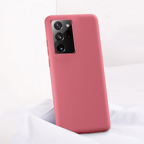 Custodia Silicone Ultra Sottile Morbida 360 Gradi Cover C01 per Samsung Galaxy Note 20 Ultra 5G Rosso Rosa
