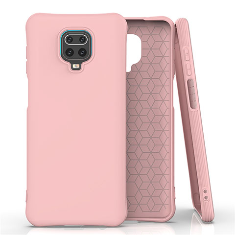 Custodia Silicone Ultra Sottile Morbida 360 Gradi Cover C01 per Xiaomi Redmi Note 9S Rosa