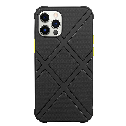 Custodia Silicone Ultra Sottile Morbida 360 Gradi Cover C02 per Apple iPhone 12 Pro Max Nero