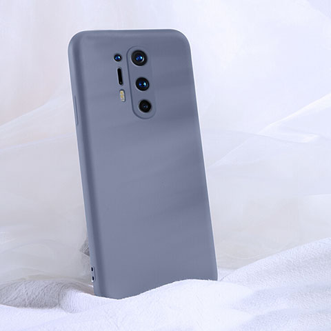 Custodia Silicone Ultra Sottile Morbida 360 Gradi Cover C02 per OnePlus 8 Pro Grigio