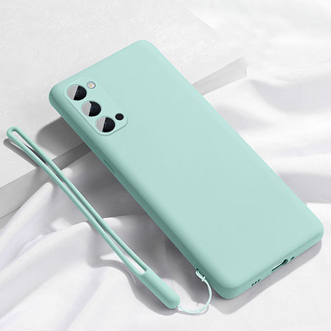 Custodia Silicone Ultra Sottile Morbida 360 Gradi Cover C02 per Oppo Reno4 Pro 5G Cielo Blu