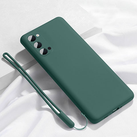 Custodia Silicone Ultra Sottile Morbida 360 Gradi Cover C02 per Oppo Reno4 Pro 5G Verde