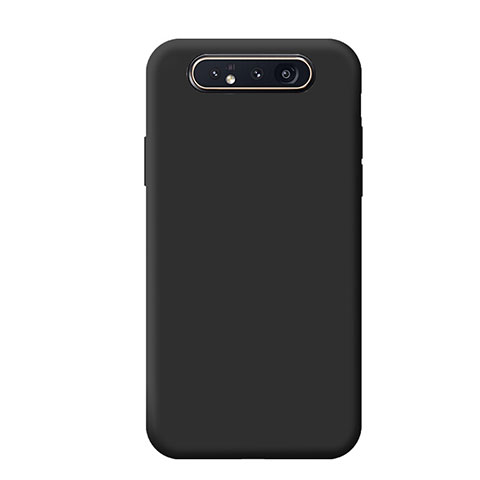 Custodia Silicone Ultra Sottile Morbida 360 Gradi Cover C02 per Samsung Galaxy A80 Nero