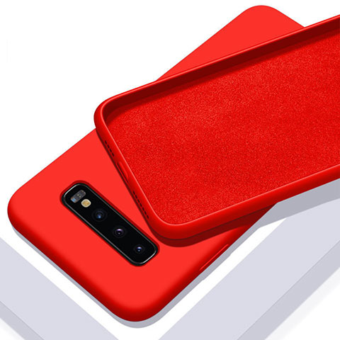 Custodia Silicone Ultra Sottile Morbida 360 Gradi Cover C02 per Samsung Galaxy S10 Plus Rosso