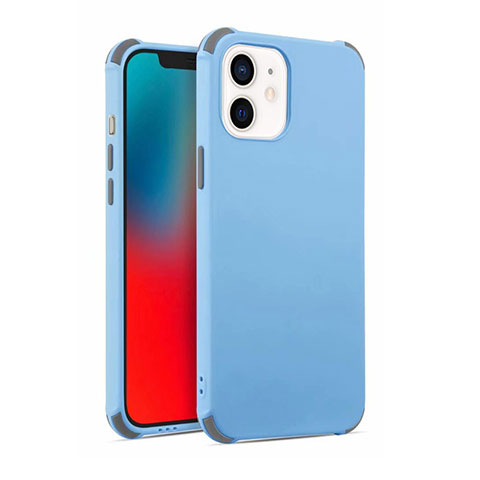 Custodia Silicone Ultra Sottile Morbida 360 Gradi Cover C03 per Apple iPhone 12 Cielo Blu