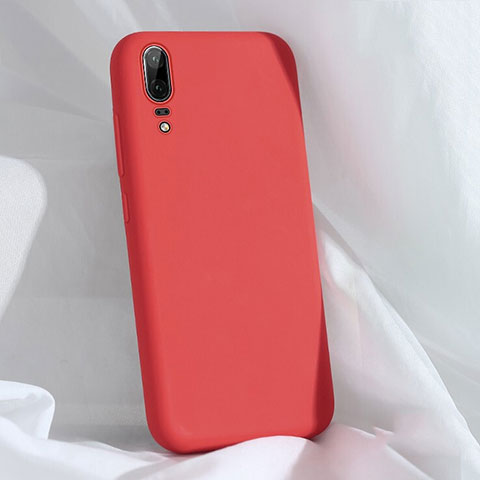 Custodia Silicone Ultra Sottile Morbida 360 Gradi Cover C03 per Huawei P20 Rosso