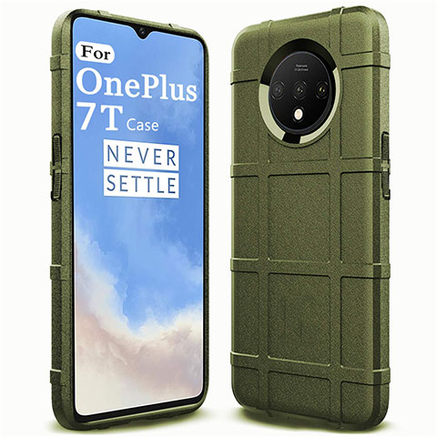 Custodia Silicone Ultra Sottile Morbida 360 Gradi Cover C05 per OnePlus 7T Verde