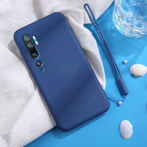 Custodia Silicone Ultra Sottile Morbida 360 Gradi Cover C06 per Xiaomi Mi Note 10 Pro Blu