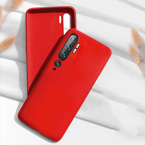 Custodia Silicone Ultra Sottile Morbida 360 Gradi Cover C07 per Xiaomi Mi Note 10 Pro Rosso
