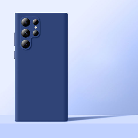 Custodia Silicone Ultra Sottile Morbida 360 Gradi Cover D01 per Samsung Galaxy S23 Ultra 5G Blu