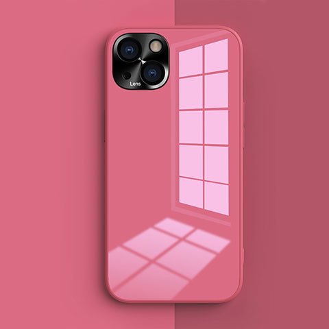 Custodia Silicone Ultra Sottile Morbida 360 Gradi Cover G01 per Apple iPhone 13 Mini Rosa Caldo