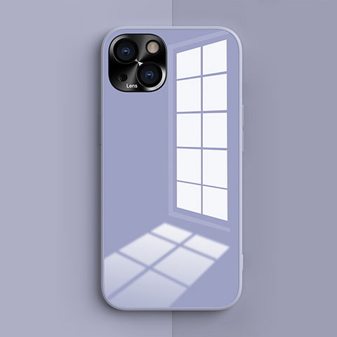 Custodia Silicone Ultra Sottile Morbida 360 Gradi Cover G01 per Apple iPhone 14 Grigio Lavanda