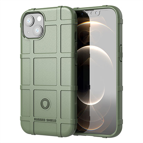 Custodia Silicone Ultra Sottile Morbida 360 Gradi Cover G05 per Apple iPhone 13 Mini Verde