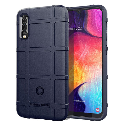 Custodia Silicone Ultra Sottile Morbida 360 Gradi Cover J01S per Samsung Galaxy A50 Blu