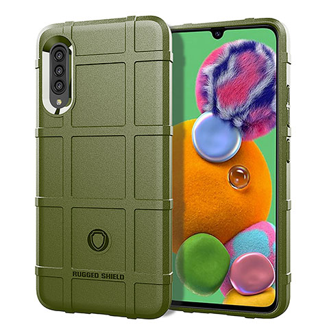 Custodia Silicone Ultra Sottile Morbida 360 Gradi Cover J01S per Samsung Galaxy A90 5G Verde