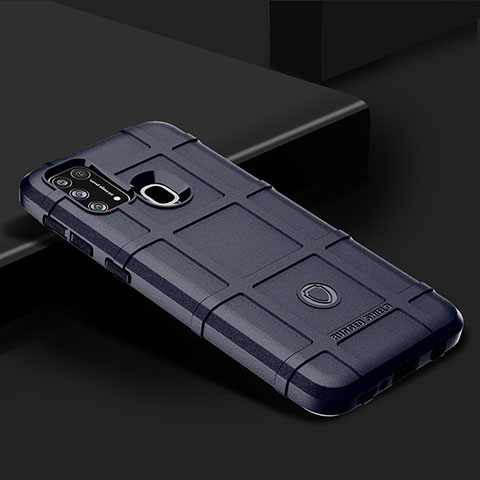 Custodia Silicone Ultra Sottile Morbida 360 Gradi Cover J01S per Samsung Galaxy M31 Prime Edition Blu