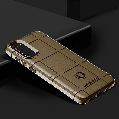 Custodia Silicone Ultra Sottile Morbida 360 Gradi Cover J01S per Samsung Galaxy S20 5G Marrone