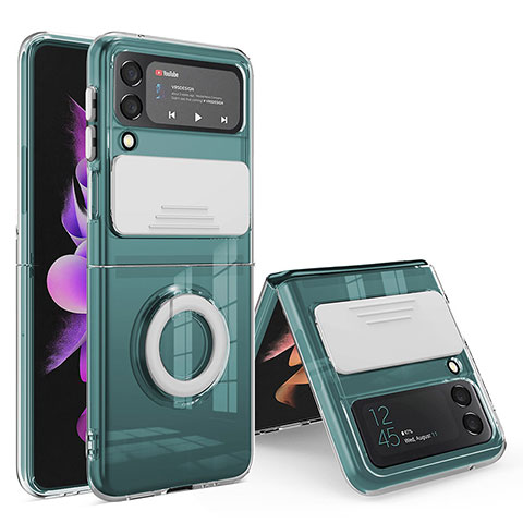 Custodia Silicone Ultra Sottile Morbida 360 Gradi Cover MJ1 per Samsung Galaxy Z Flip4 5G Bianco
