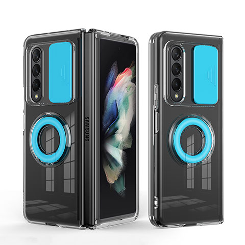 Custodia Silicone Ultra Sottile Morbida 360 Gradi Cover MJ1 per Samsung Galaxy Z Fold4 5G Blu